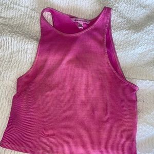 Adorable American eagle pink ribbed crop top